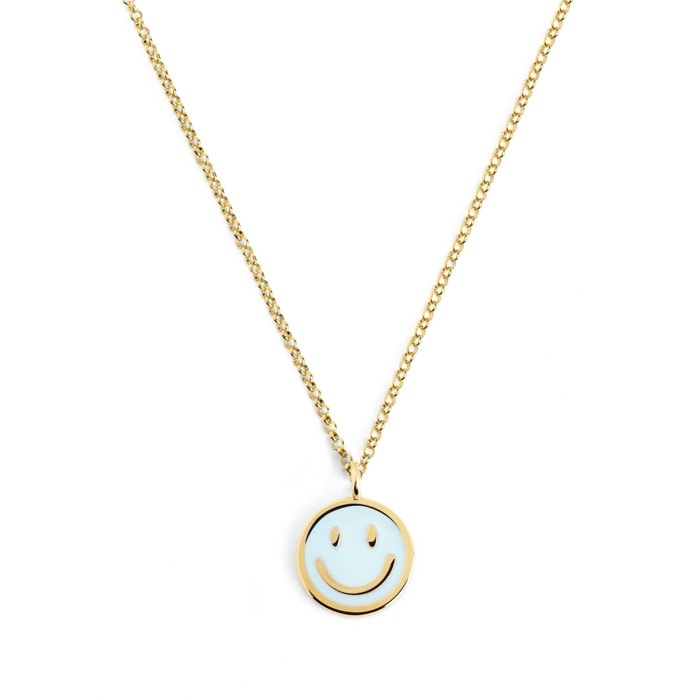 Collar Smiley Sky Enamel Baño Oro