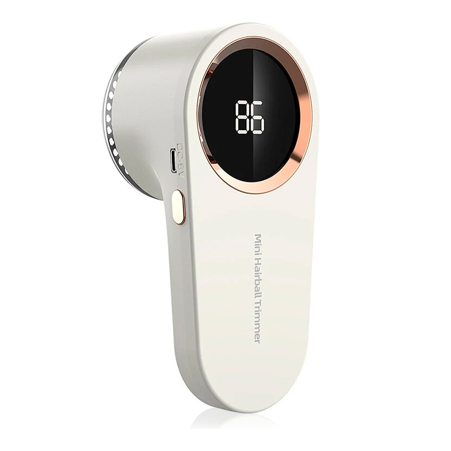 Rasatore per pelucchi compatto per la casa, dotato di schermo LCD con indicatore di batteria.