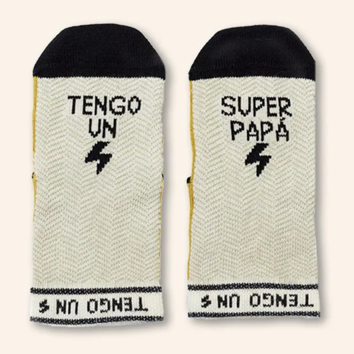 Mini Calcetines "Tengo un superpapá" RAYAS talla 19-22