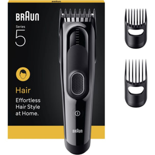 Tondeuse cheveux BRAUN HC5530, molette réglable, 17 hauteurs de coupe, précision 3 mm, autonomie 50 mn