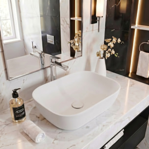 Vasque à poser 45,5 x 32,5 x 13,5 cm sans trop-plein blanc mat Infinitio SAT (SATINF4532M)