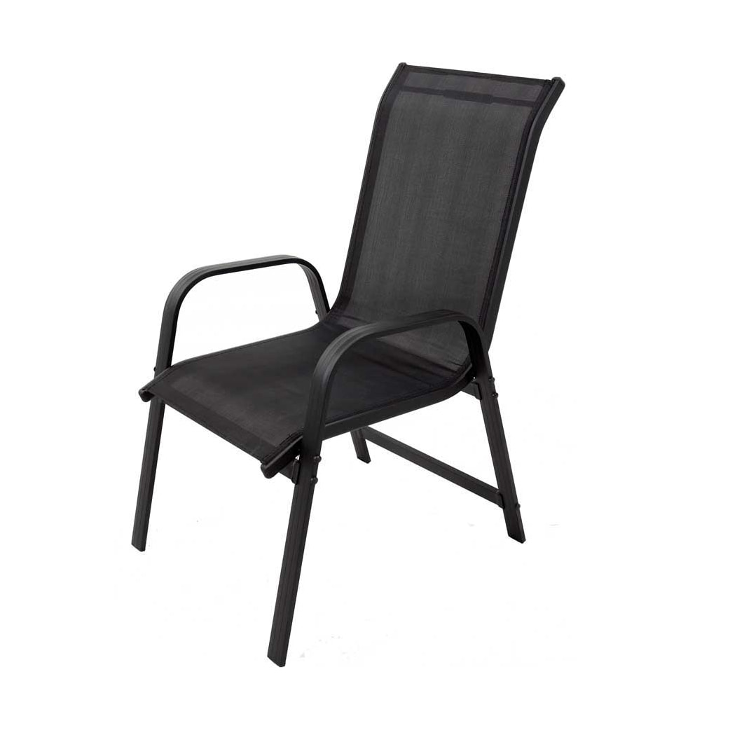 Lot de 2 fauteuils de jardin "Porto" alu/textilène - Noir