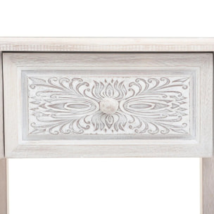 Table de chevet "Hina" blanc H67,5cm
