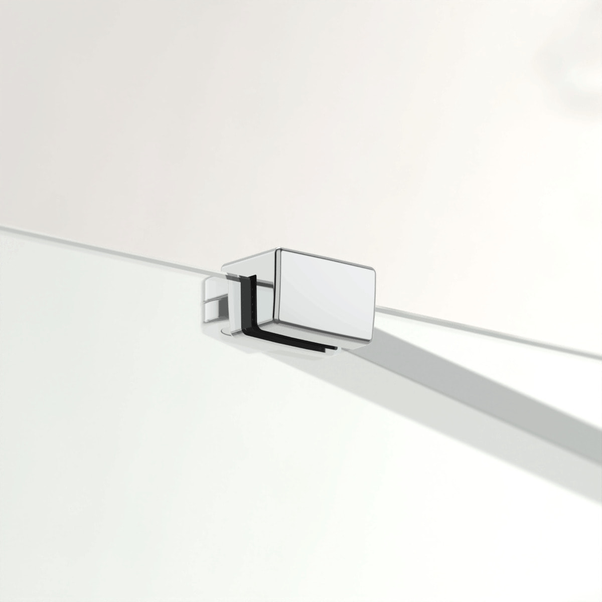 Fusion ensemble porte pivotante /paroi 100x80cm anticalcaire avec profilés chrome brillant (SATFUD100S80-SET)