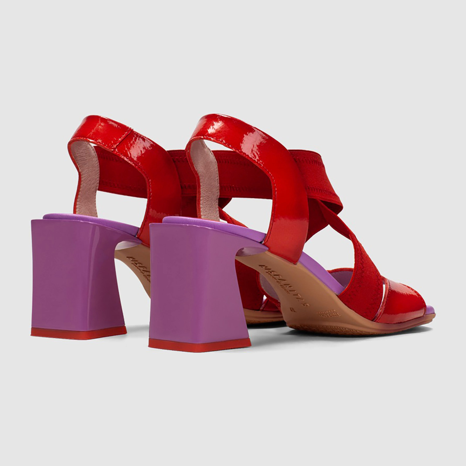 Sandalia Tacon Mallorca Violet rojo 6,5 cm