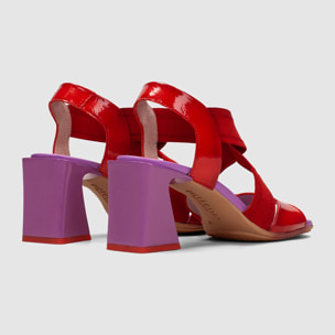 Sandalia Tacon Mallorca Violet rojo 6,5 cm