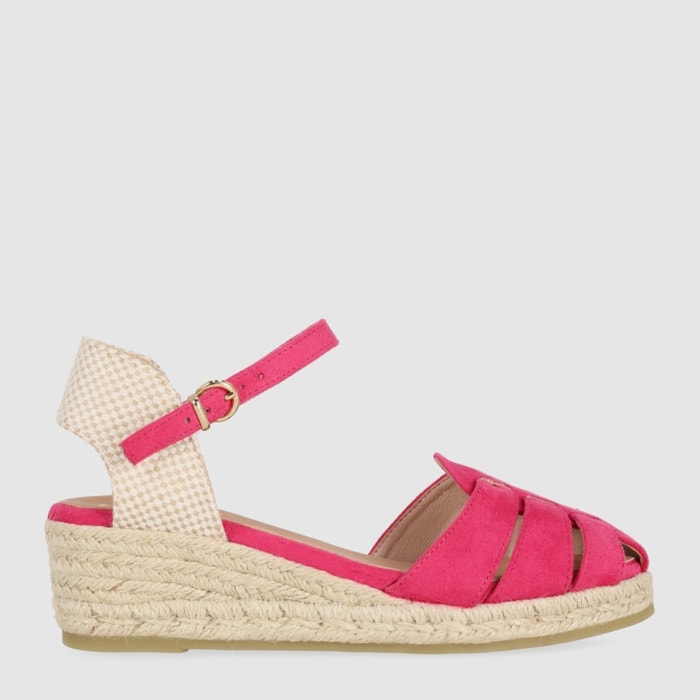 Sandalias de Tejido - Fucsia - Tacón: 5 cm