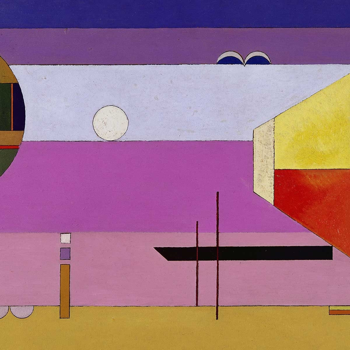 Poster Colds Stripes par Wassily Kandinsky Affiche sous cadre bois