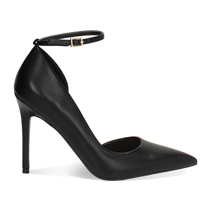 Zapato de tacón de mujer negro con cordón