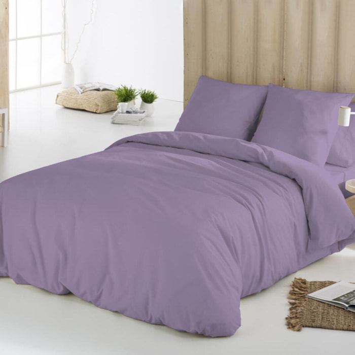 Icehome - Funda Nórdica Lisa - 100% Microfibra - Incluye 1/2 Fundas de Almohada - Violeta