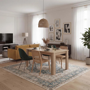 Mesa de comedor extensible en roble canadian 140-190x90 cm Sira Roble Canadian