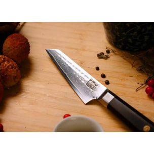 Coltello spelucchino "Bunka" | acciaio damasco | L: 9 cm