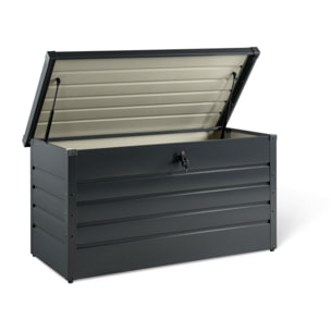 Coffre de jardin métal gris 350L