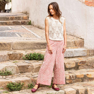 Sandalia de cuña N5850 SOFT NAPPA SALMON / PICUAL color Salmon