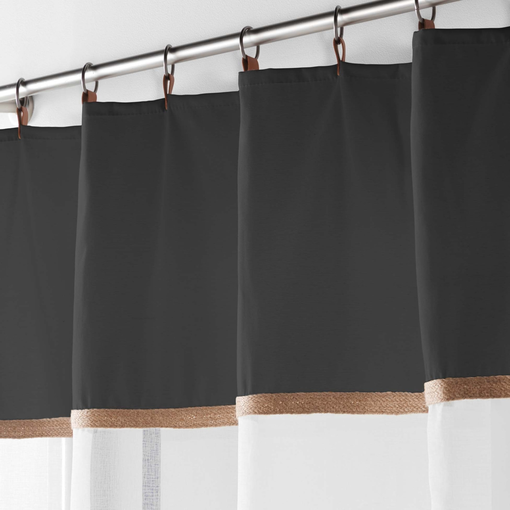 Voilage sablé esprit loft - Noir