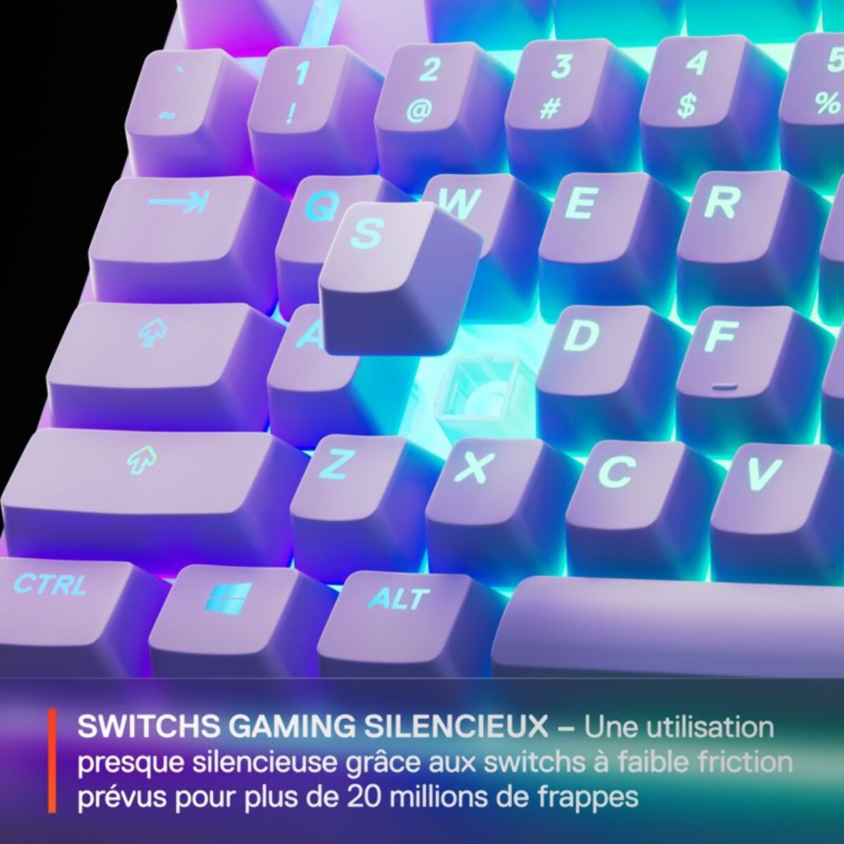 Clavier gamer STEELSERIES Apex 3 TKL Lavande