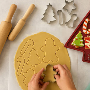 Juego de horneado de 17pzs - cortadores de galletas y boquillas de acero inoxidable con manga pastelera y bolsa eva