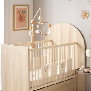 Mobile musical bébé en bois avec 4 jouets