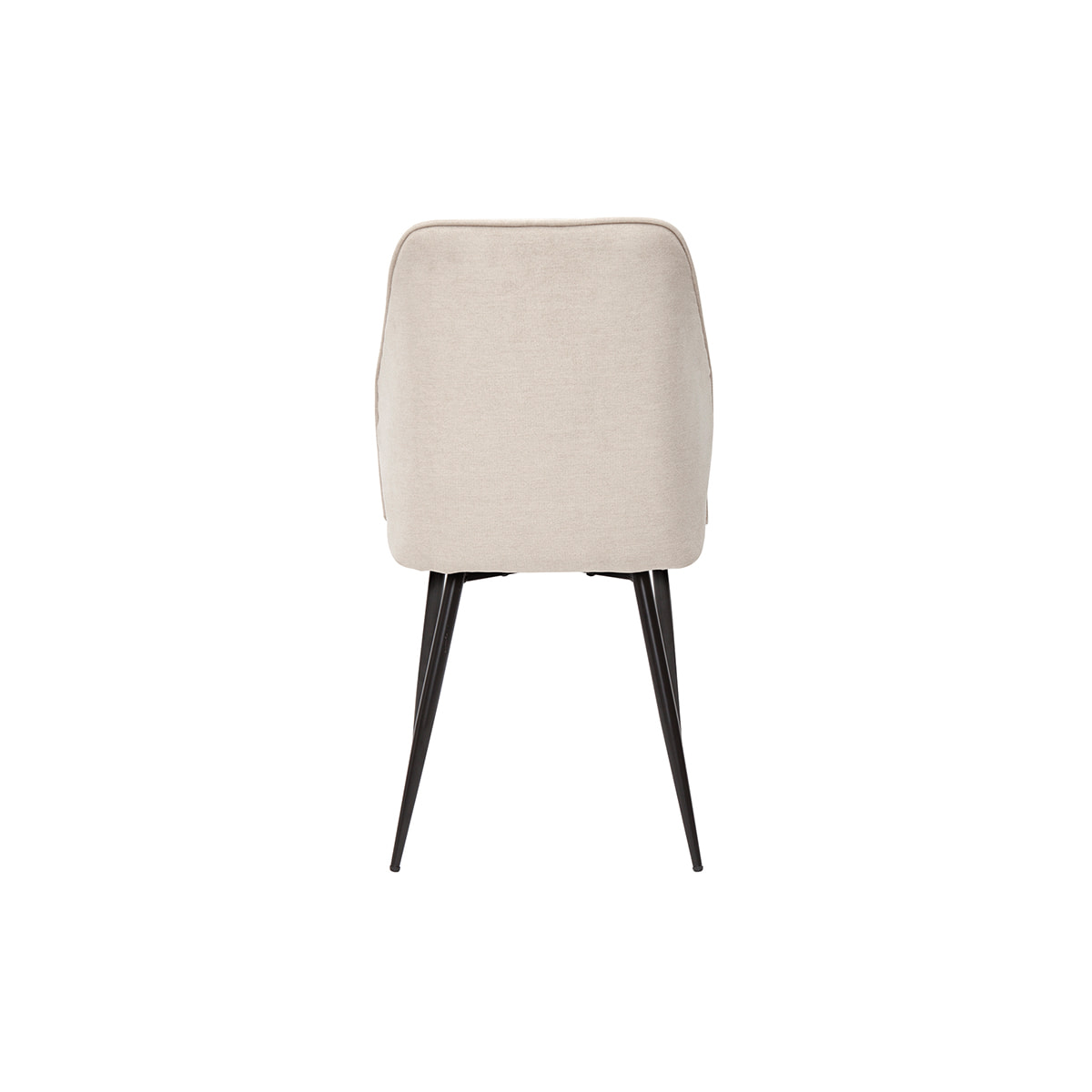 Chaises design en tissu effet velours beige et métal noir (lot de 2) FANETTE