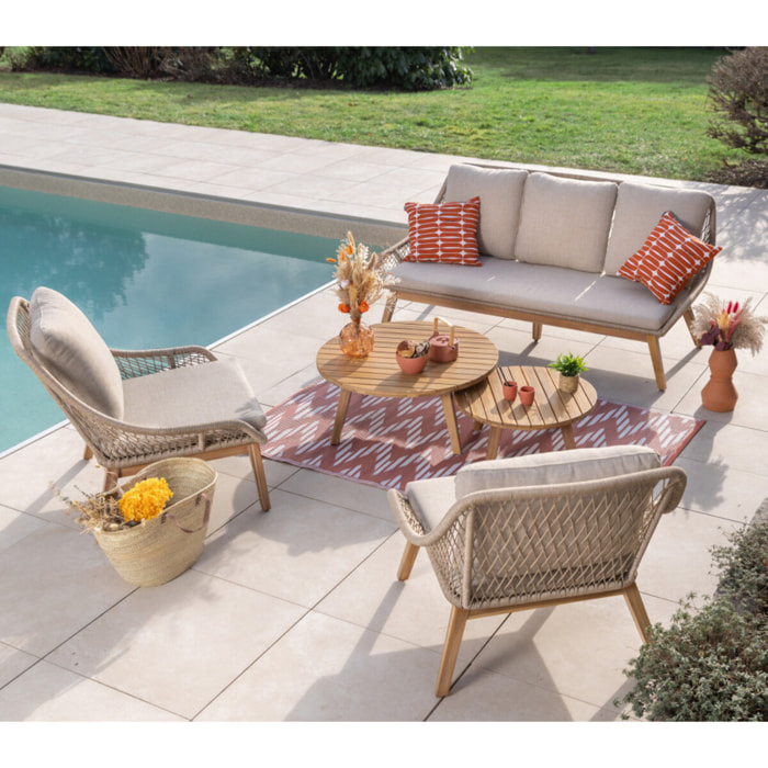 Salon de jardin en acacia - 5 places - DANAO