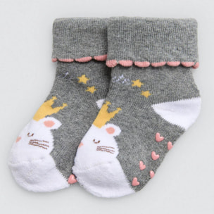 Confezione da 4 calzini termici antiscivolo per neonato nei toni del rosa