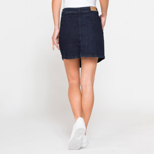 MINIGONNA ASIMMETRICA IN DENIM STRETCH 12oz