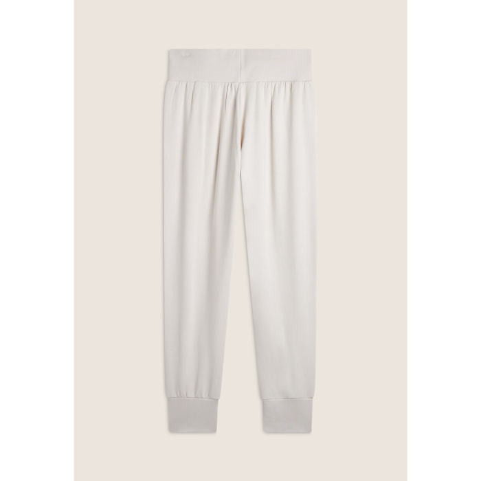 Pantalone jogger donna comfort con vita alta e maxi polsini