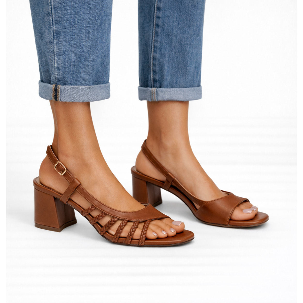 Sandali cinturino regolabile - tacco 7,5 cm