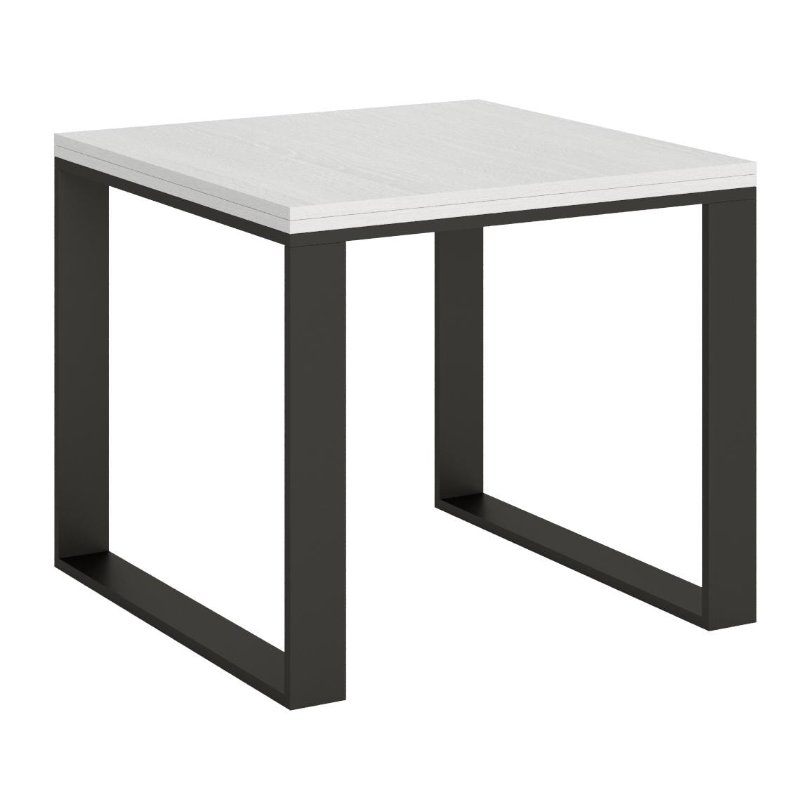 Mesa tipo libro 90x90/180 cm Tecno Libra Fresno Blanco estructura Antracita