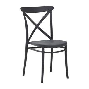 Set di 4 sedie ROTTERDAM in polipropilene antracite, impilabili