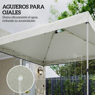 Toldo de Pérgola de Recambio 3x3 m Techo de Repuesto para Carpa Plegable de Jardín de Tela Oxford 210D con 8 Orificios de Drenaje y Doble Ventilación Protección UV 50+ SOLO TOLDO Blanco