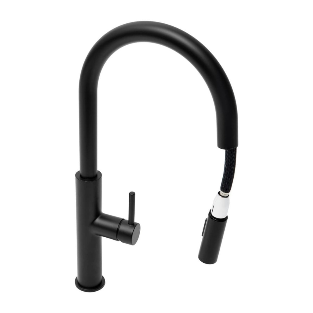 Mitigeur cuisine avec douchette extractible 2 jets, noir mat (SATBSD286C)