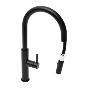 Mitigeur cuisine avec douchette extractible 2 jets, noir mat (SATBSD286C)