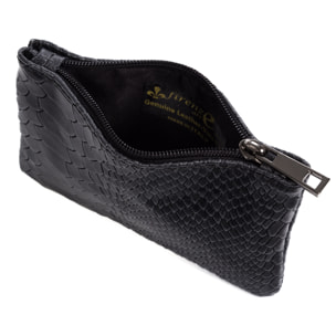 Seconda Portafoglio Donna Donna.Pelle autentica Scamosciata Incisa Serpente