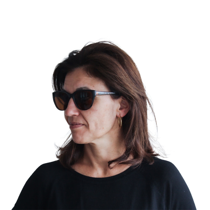 Gafas de sol OCEAN SIMGAPUR - Negro arriba y carey abajo y / Marrón