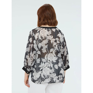 Fiorella Rubino - Blusa de crepón con estampado floral - Negro