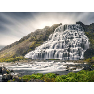 Papier peint panoramique cascade en islande Intissé