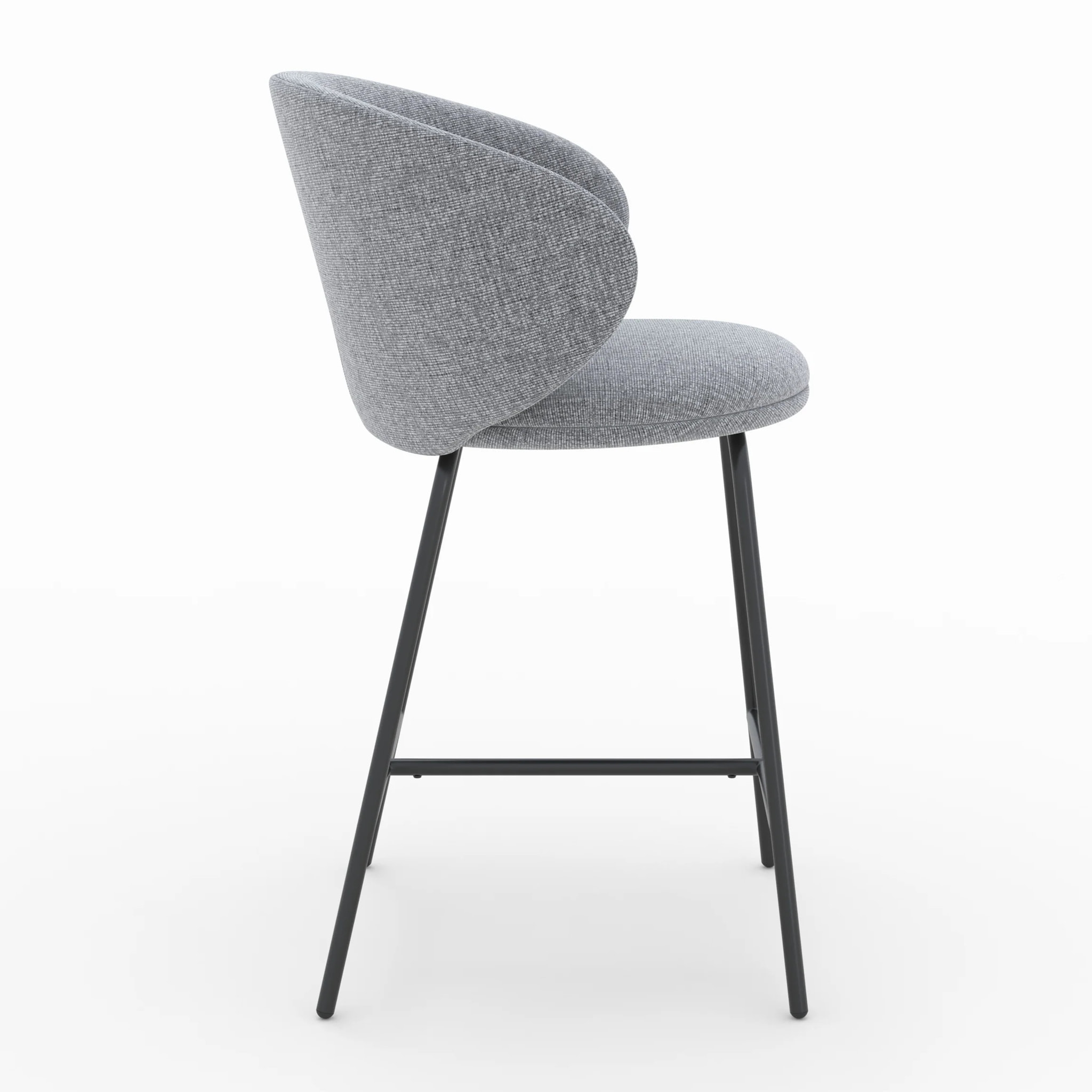 Lot de 2 chaises pour îlot central en tissu gris foncé 68 cm - Cécilia