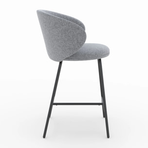 Lot de 2 chaises pour îlot central en tissu gris foncé 68 cm - Cécilia