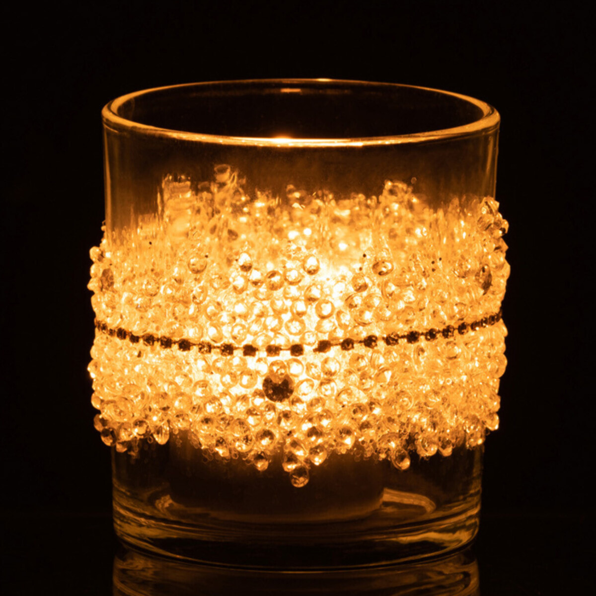 J-Line photophore Glace Diamant Lignes - verre - transparent - small - 8 pièces