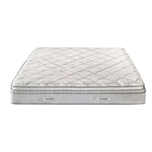 Colchón Angel Cerdá híbrido multicapa con muelles ensacados y viscoelástica Memory Foam de firmeza media Núcleo de muelles ensacados que se adapta Capa viscoelástica proporciona alivio de presión y una mayor ergonomía 180x200x27cm