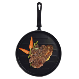 Asador redondo 'sr' ø28cm acero esmaltado rojo magefesa