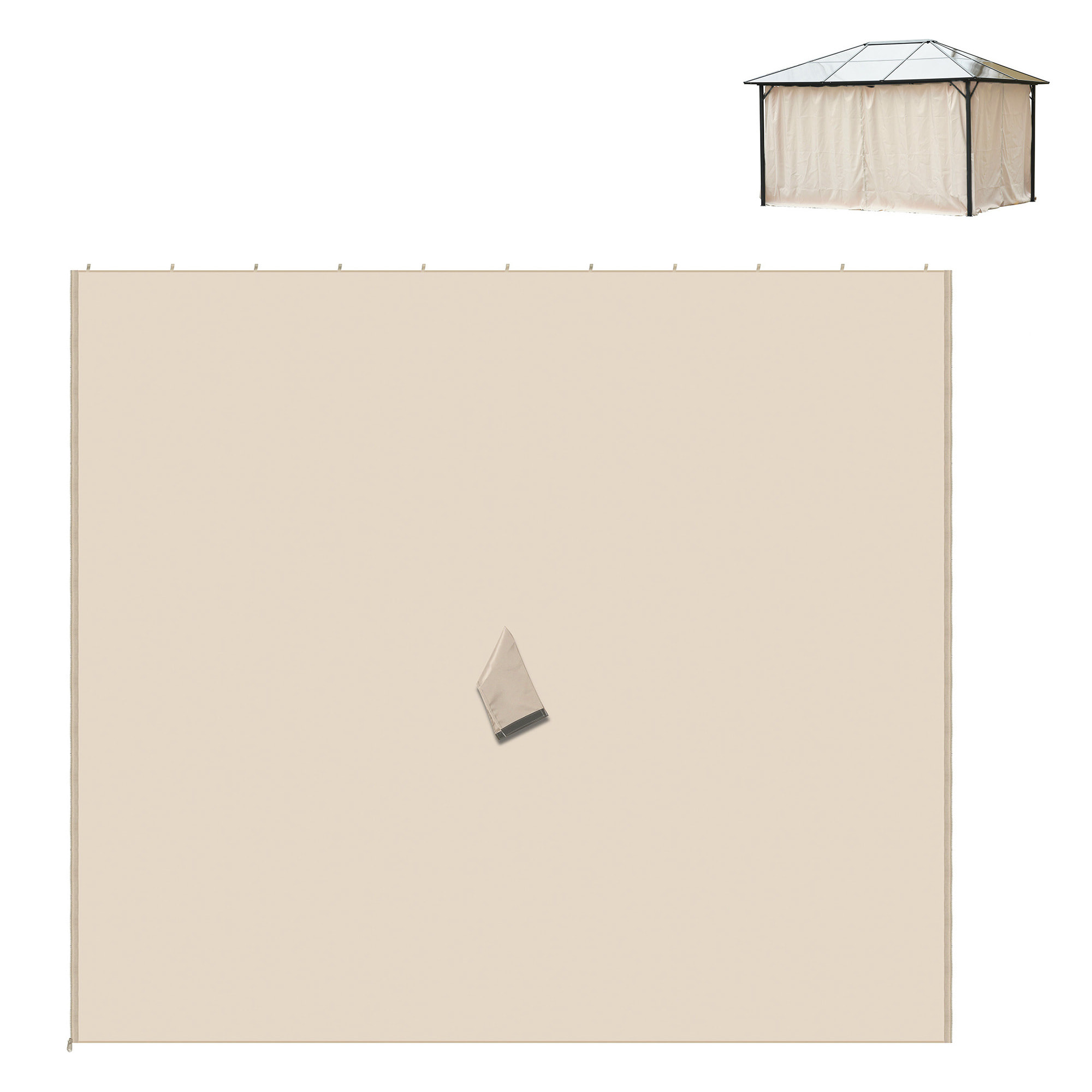 Outsunny 4 parois latérales pour pavillon de jardin tonnelle rigide 300 x 300 cm protéger de la pluie vent soleil beige