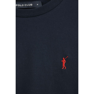 Pack uomo con tre magliette a maniche lunghe in nero, blu marino e bianco con ricamo Rigby Go