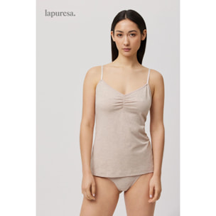 Canotta in cotone biologico beige