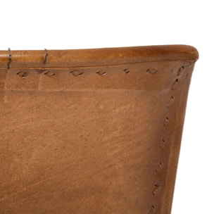 Fauteuil "Hoper" cuir marron cognac