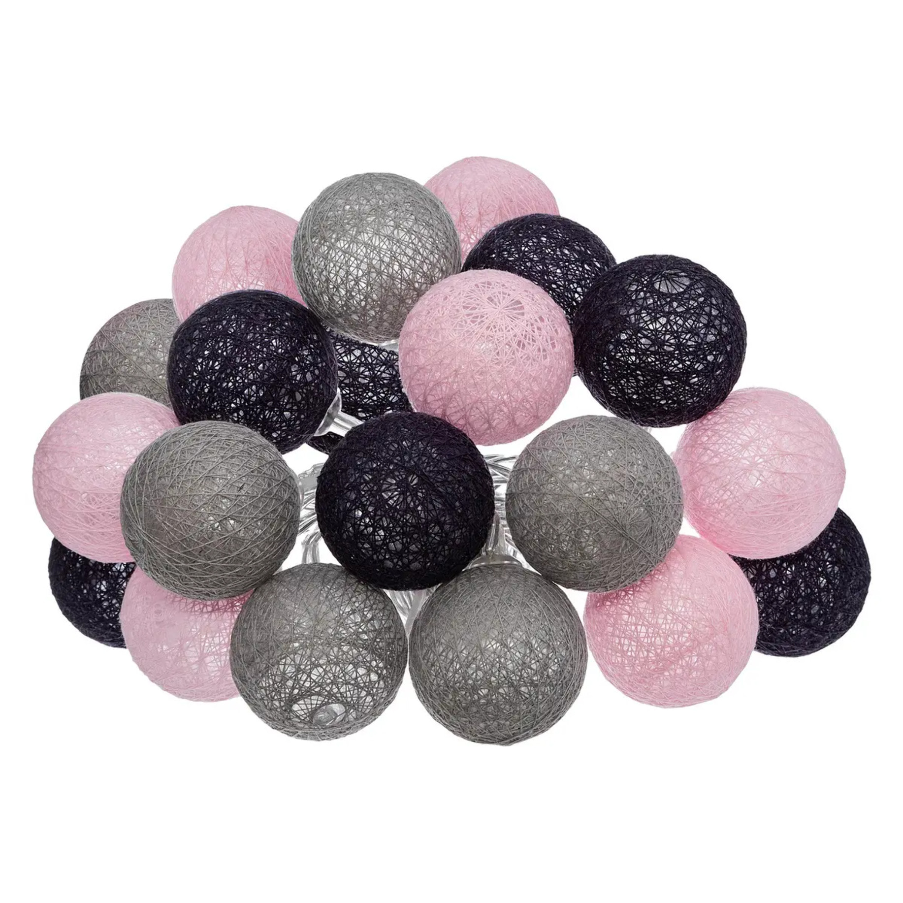 Guirlande Led secteur "Pinky" 20 boules D6cm