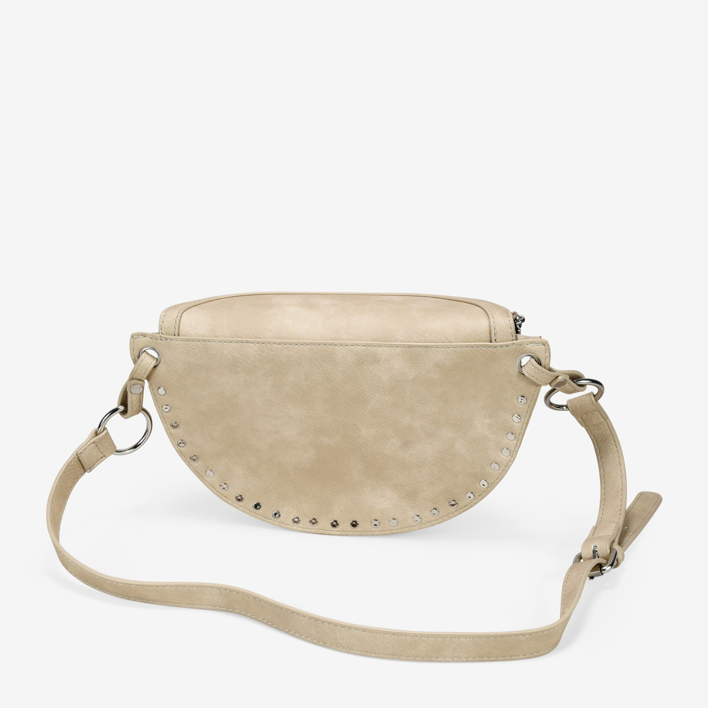 Riñonera beige con tachuelas redondas