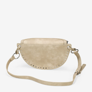 Riñonera beige con tachuelas redondas