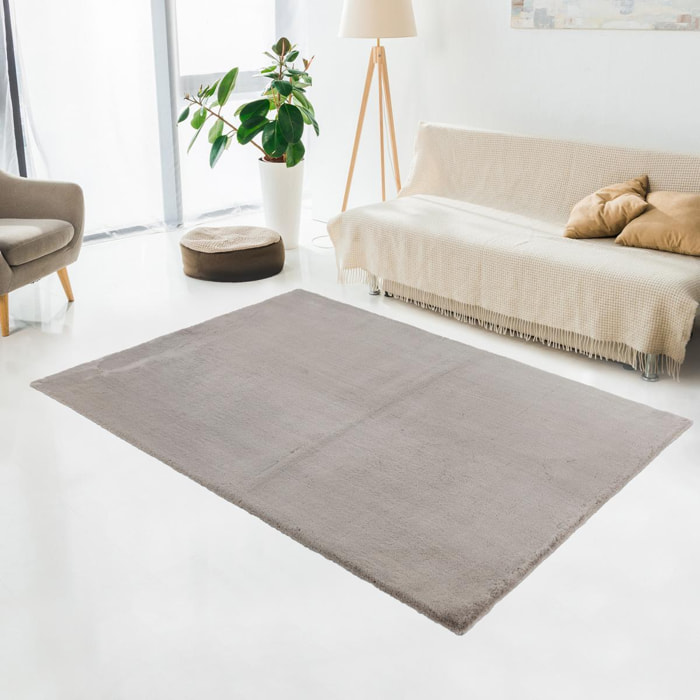 Tapis longs poils shaggy tissé motif uni NUJO